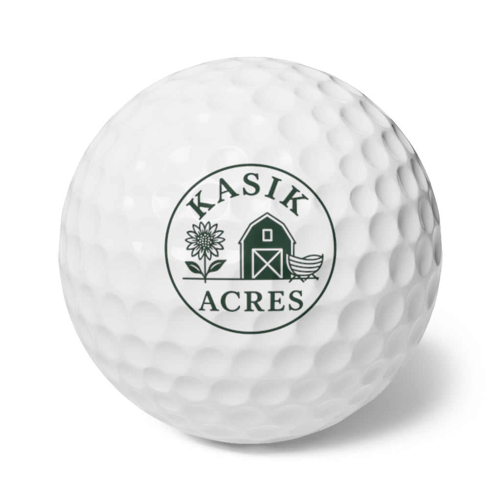 Golf Balls Set of 6, Free Shipping, Kasik Acres Logo,
