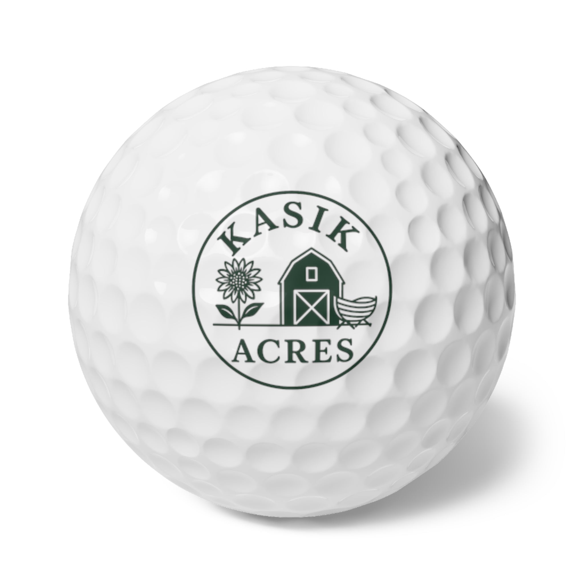 Golf Balls Set of 6, Free Shipping, Kasik Acres Logo,